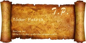 Tódor Patrik névjegykártya