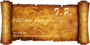 Tódor Patrik névjegykártya